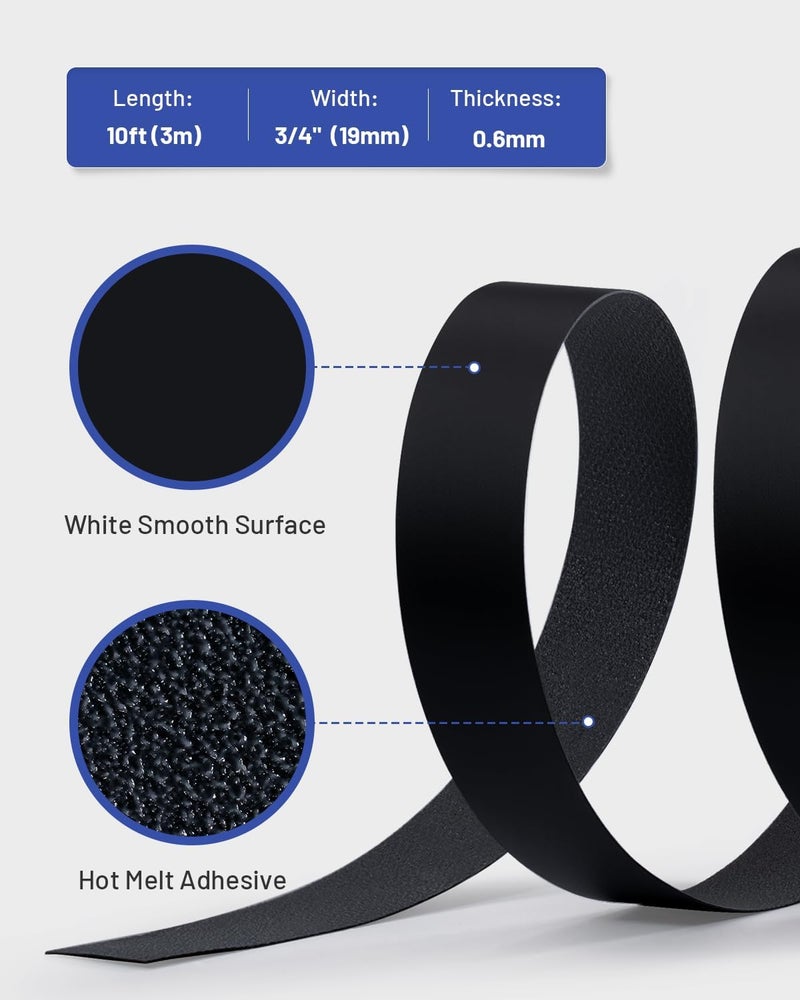 FAKILO Melamine Edge Banding Black 3/4 inch x 10 ft Veneer Edging Easy Application Iron on Edge Banding Tape for Cabinet Plywood Repairs Furniture Restoration - Image 3